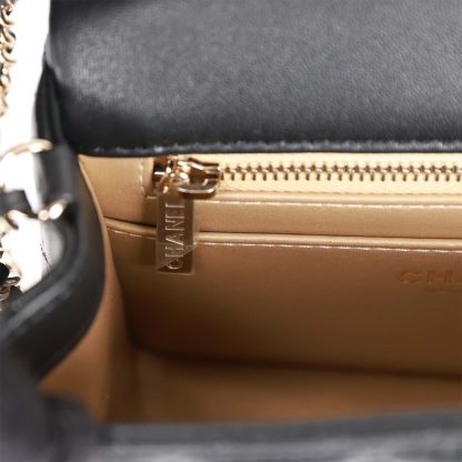 Chanel Pearl Crush Mini Square Flap Bag Black Lambskin - Image 11