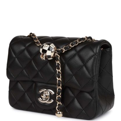 Chanel Pearl Crush Mini Square Flap Bag Black Lambskin - Image 10