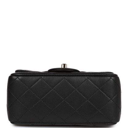 Chanel Pearl Crush Mini Square Flap Bag Black Lambskin - Image 9