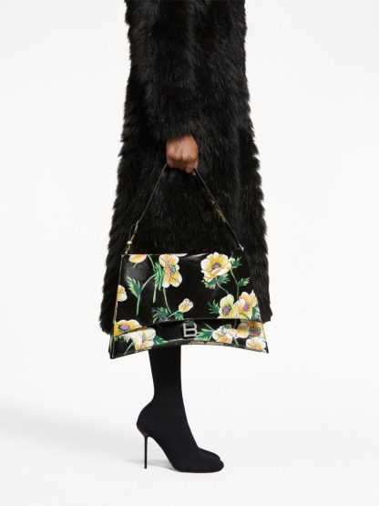 Balenciaga Large Crush Sling Floral-Print Shoulder Bag - Image 5