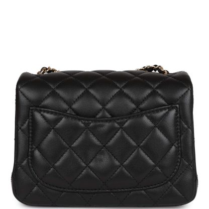 Chanel Pearl Crush Mini Square Flap Bag Black Lambskin - Image 4
