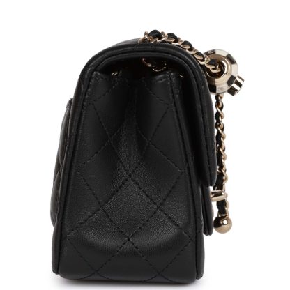 Chanel Pearl Crush Mini Square Flap Bag Black Lambskin - Image 3