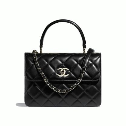 Chanel Lambskin & Gold-Tone Metal Black