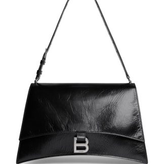 BALENCIAGA Crush Medium Sling Bag 765466 Black Leather - Shoulder Bag