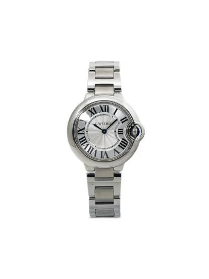 Cartier  Ballon Bleu 33mm Silver Roman Dial Watch