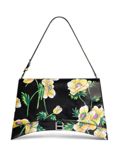 Balenciaga Large Crush Sling Floral-Print Shoulder Bag